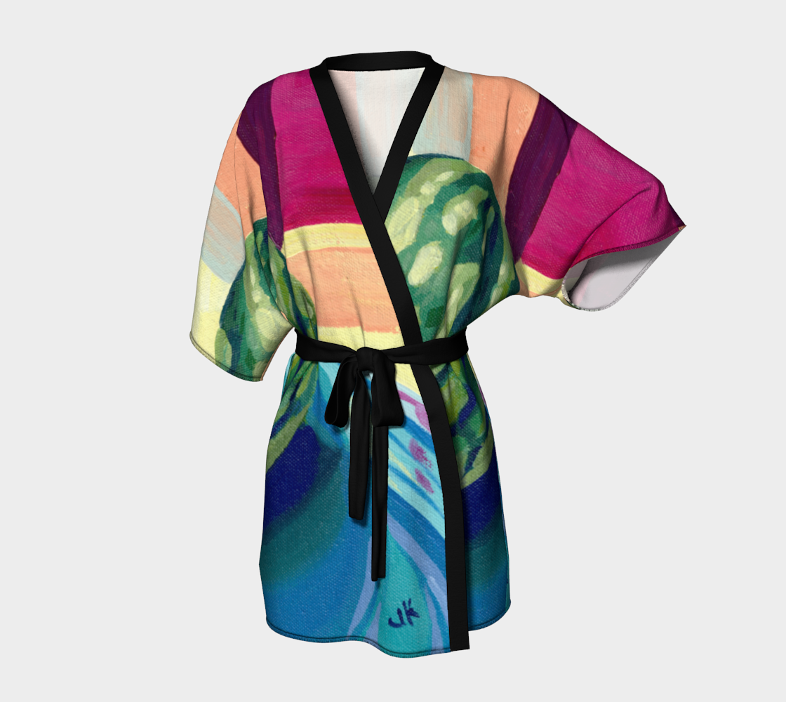 Kimono Robe - Watermelon View