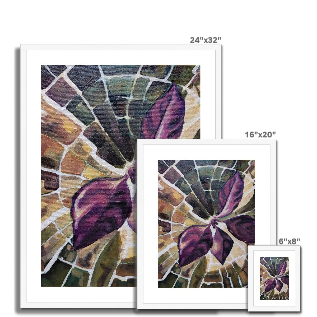 fine ART PRINT framed & mounted - Purple Phoenix