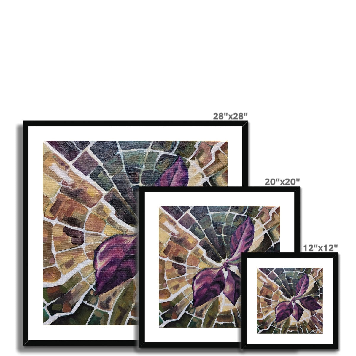 fine ART PRINT framed & mounted - Purple Phoenix