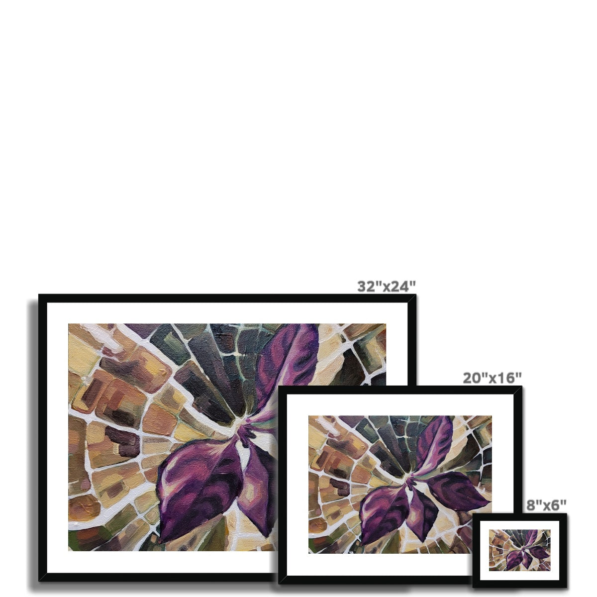 fine ART PRINT framed & mounted - Purple Phoenix